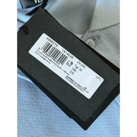Versace Medusa Piquet Cotton Blue Short Sleeve Polo Shirt 5XL A89507S NWT